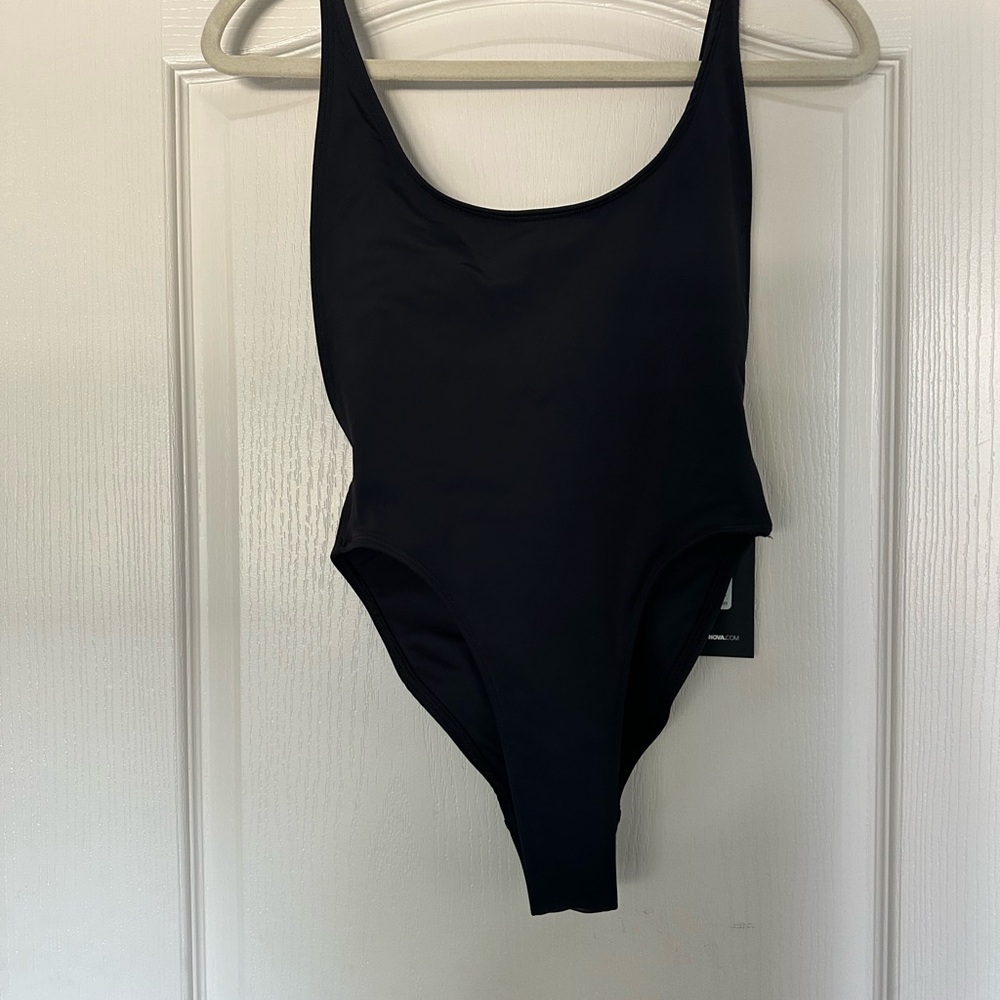 Black one piece bathing suit NWT
